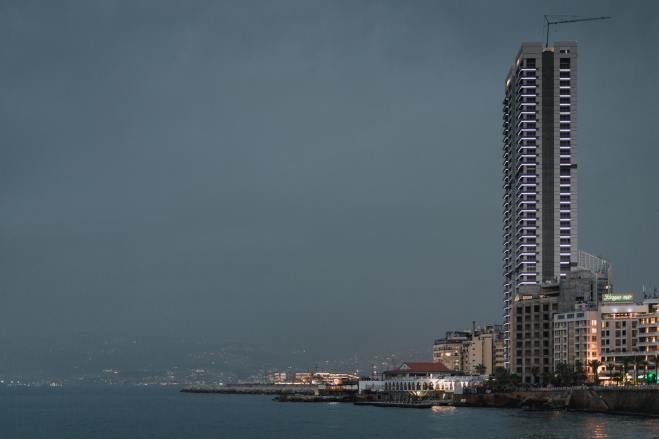 City skyline across Beirut, Lebanon