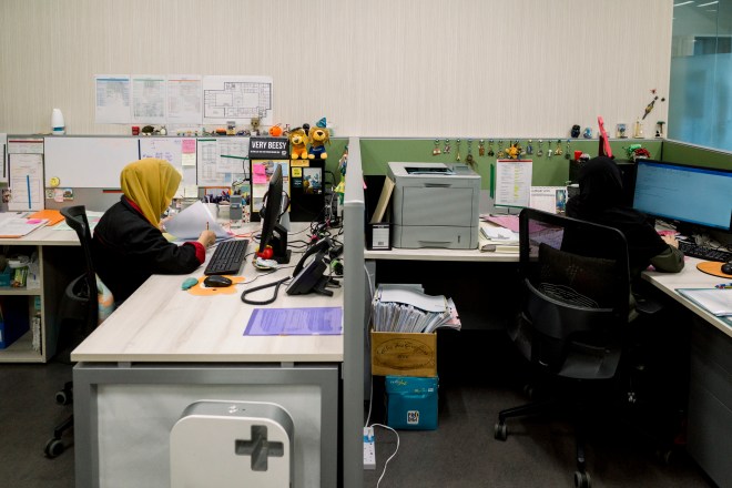 Cubicles at a workplace