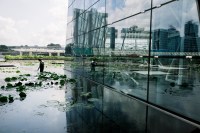 Glass building by a small pond (Photo by Ng Shi Wen)