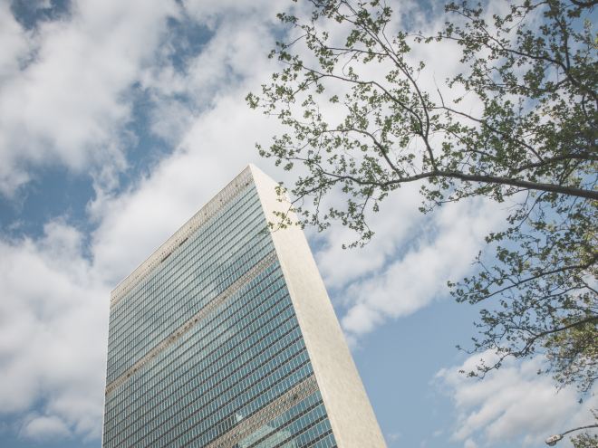 The United Nations Headquarters building in New York, NY (Photo by Tomas Eidsvold on Unsplash)